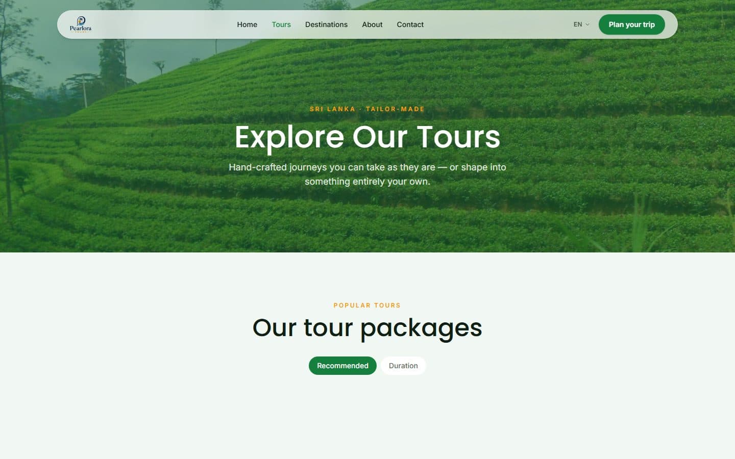 Pearlora Tours — project screenshot 1